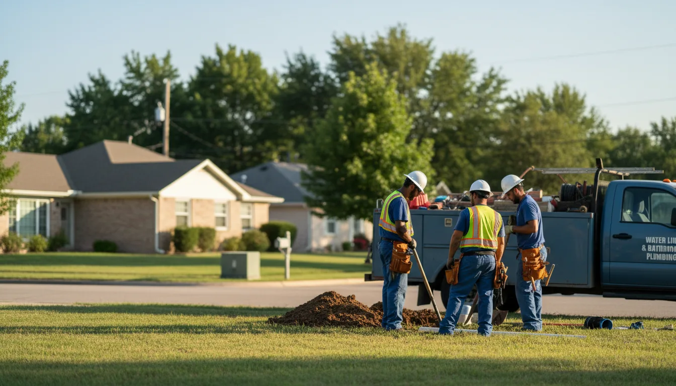 Residential water line and bathroom plumbing service in Alvada, OH